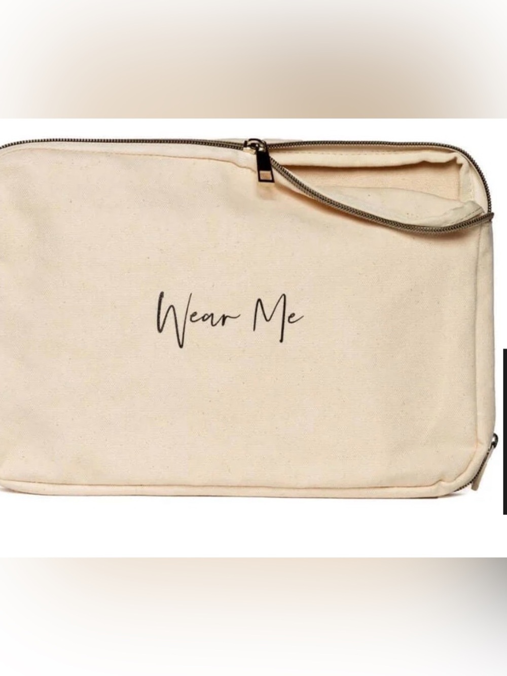 Weekend Travel Laundry Bag / One side Wear Me & One side Wash Me - Cream Canvas